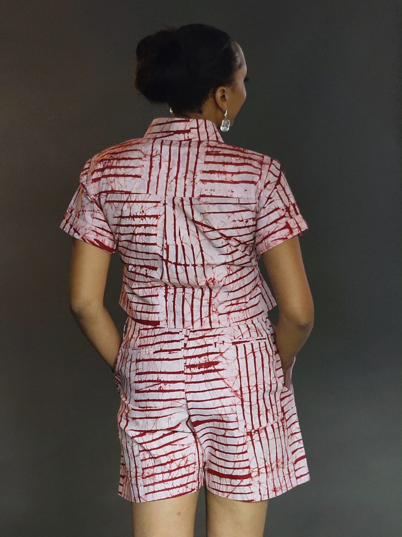 Flakky Adire Crop Shirt & Shorts Set - Image 4