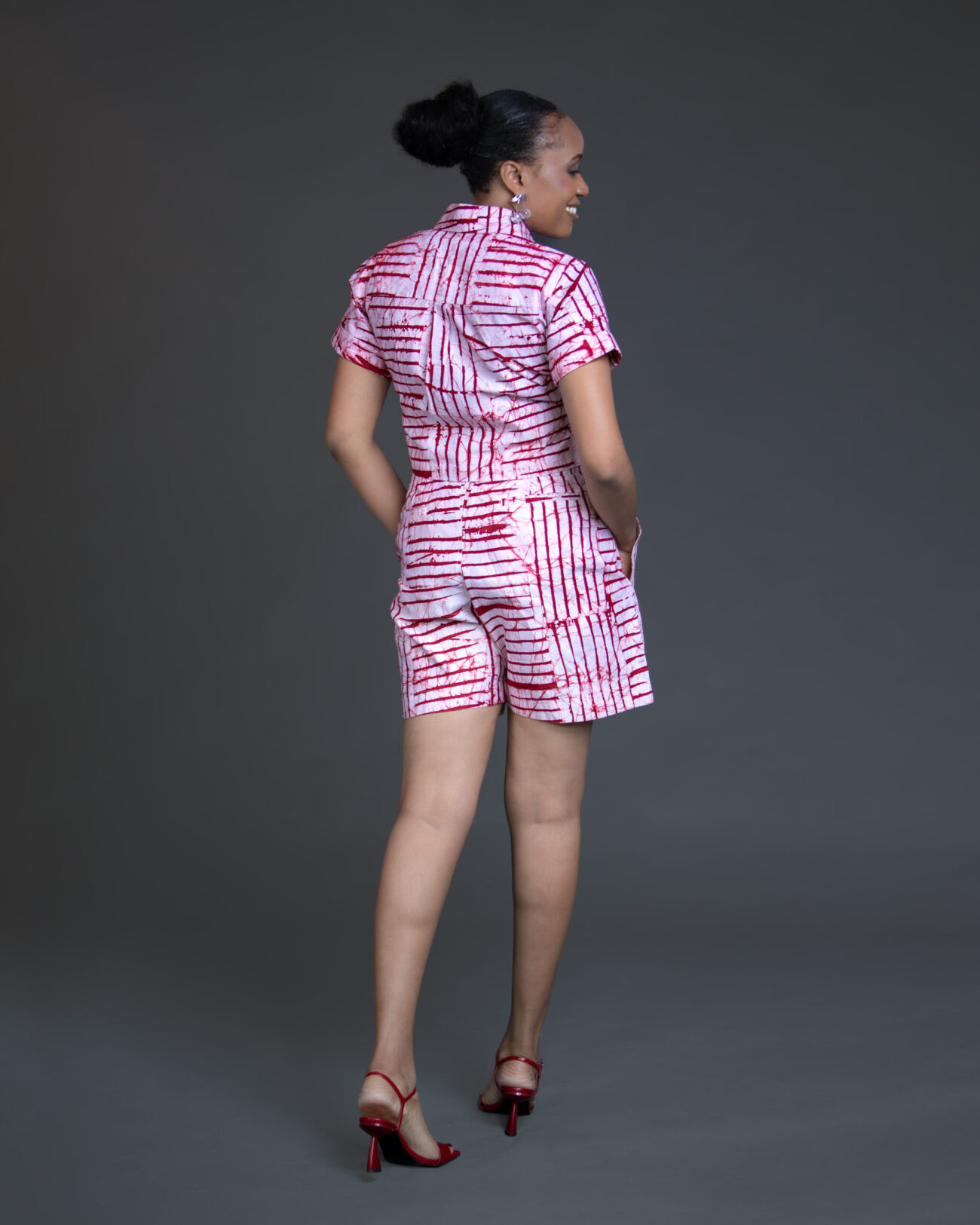 Flakky Adire Crop Shirt & Shorts Set - Image 3
