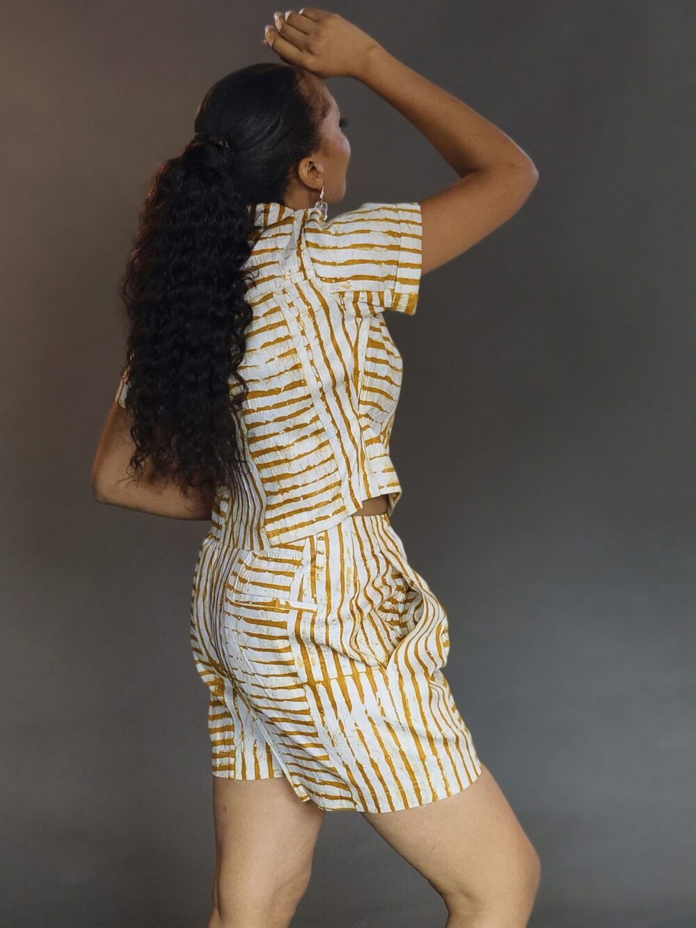 Flakky Adire Crop Shirt & Shorts Set - Image 7